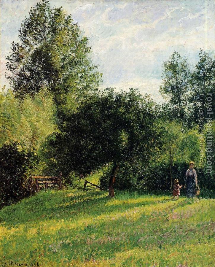 Camille Pissarro : Apple Trees, Sunset, Eragny